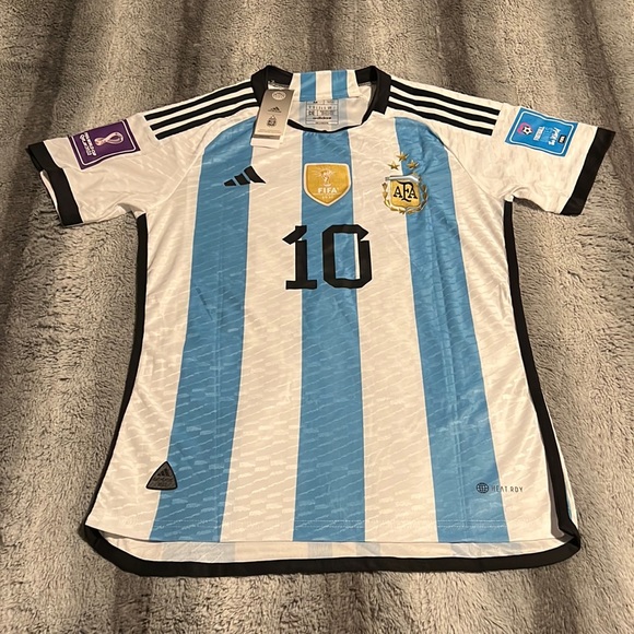 Men's Replica Adidas Argentina 2022 Champions Home Jersey - Size 2XL